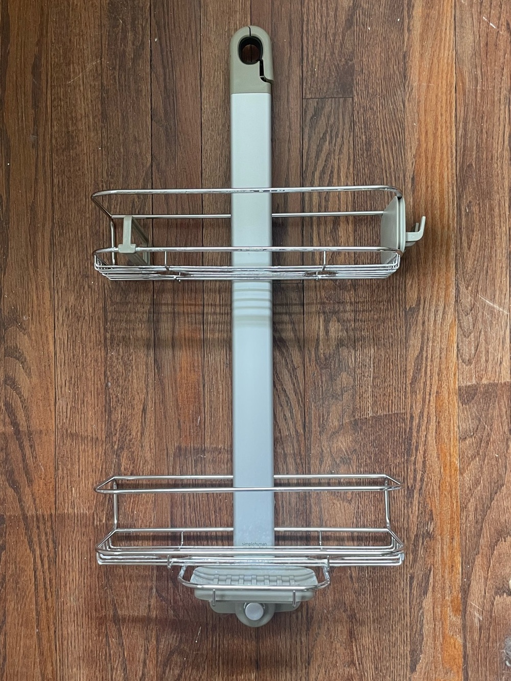 Simplehuman Silver and Gray Two-Tier Adjustable Shower Caddy